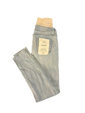 BLANQI Light Blue Maternity Jeggings with Beige Support Panel